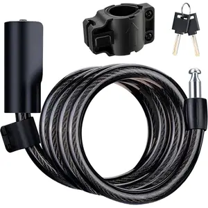 ROCKRBOS Lock with Key, ABS Lock Shell, 2 & 1 Mount Bracket, Lock for Bicycle/Scooter/Gate ROCKRBOS Lock with Key, ABS Lock Shell, 2 & 1 Mount Bracket, Lock for Bicycle/Scooter/Gate