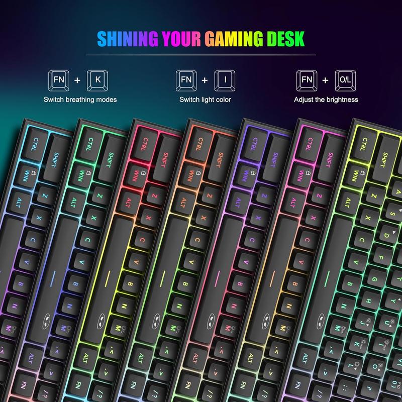 MageGee Mini 60% Gaming Keyboard, RGB Backlit 61 Key Ultra-Compact Keyboard, TS91 Ergonomic Mechanical Feeling Office Computer Keyboard for PC, MAC, PS4, Xbox ONE Gamer #TOP PICKS