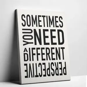 Unframed Different Perspective Quote Canvas Art Minimalist Typography Poster Inspirational Office Wall Decor