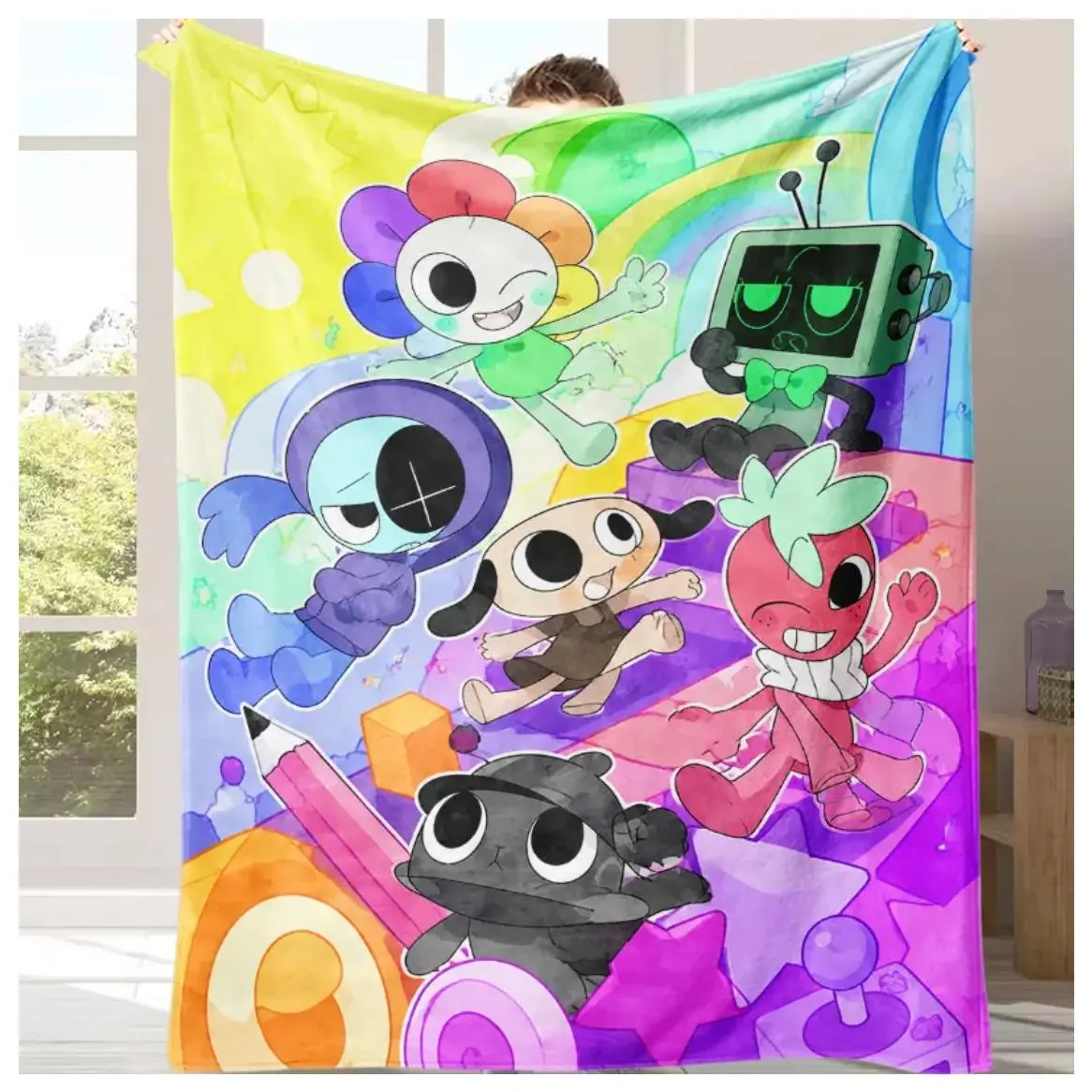 Viral Dandy’s World Flannel Blanket | Cute Toons Group Design, Must-Have Cozy Blanket for Kids & Dandy’s World Gamers, Ideal Birthday/Christmas Gift Ultra Soft Flannel Blanket for Home, Suitable as a gift sizes 60*80,30*40 ,40*50 50*60