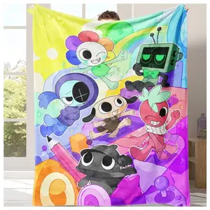 Viral Dandy’s World Flannel Blanket | Cute Toons Group Design, Must-Have Cozy Blanket for Kids & Dandy’s World Gamers, Ideal Birthday/Christmas Gift Ultra Soft Flannel Blanket for Home, Suitable as a gift sizes 60*80,30*40 ,40*50 50*60