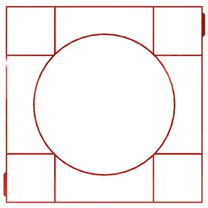 16"x16"x1.55" Concrete Mold with 8 Grids and Circle in the Middle