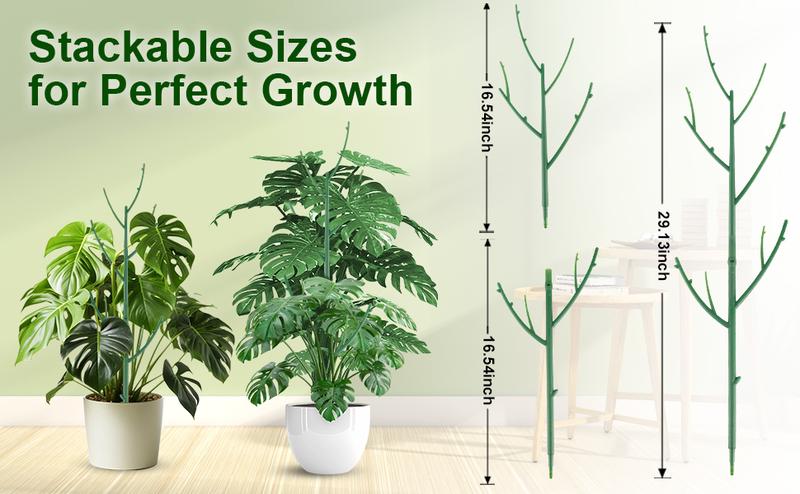 Stackable Monstera Plant Support: Garden Stakes for Climbing Plants Stem Support – Durable Plant Accessories for Indoor Outdoor Potted Plants, Pothos, Vine, Flower