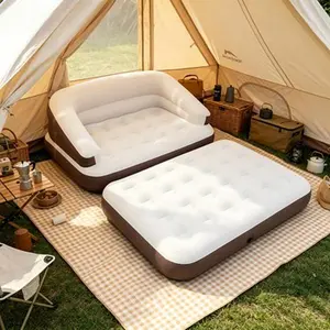 5-in-1 Multi-Function Inflatable Bed, Twin-Size Air Mattress with Support Headboard, Deep Seat Padded High-Back Inflatable Sofa Bed, Foldable Indoor/Outdoor Air Lounger – Great for Napping, Camping, Travel, Patio and Overnight Use