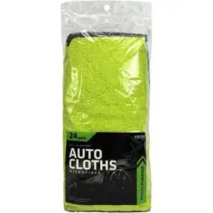 212 MAIN Viking 16x12 in. Microfiber Auto Cleaning Cloths, Assorted Colors, Pack of 24, Car Wash Microfiber Towel