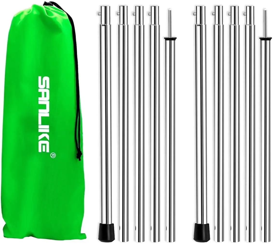 Tent Pole 78 Inches Telescopic Adjustable tarp Poles for Camping Canopy Awning Shelter Backpacking Hiking -(Adjustable Length - Steel)