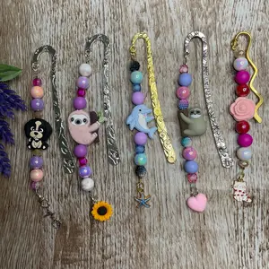 Decorative Bookmark Handcrafted Artisan Beaded Metal Journal Bookworm Gift Read Book