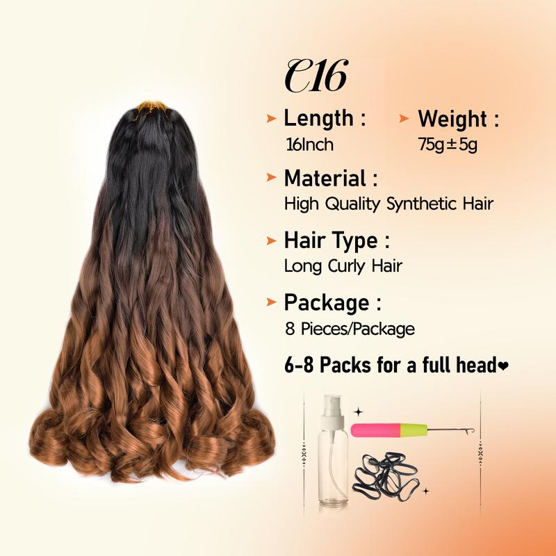 VITORISH Synthetic French Curl Braiding Hair for Black Women 22Inch & 16Inch Curly Braiding Hair for Box Braids 75g/Pack Bouncy French Curly Braiding Hair Extensions 16Inch 8Pcs & 3pcs Pre-stretched Spiral Curl Braids