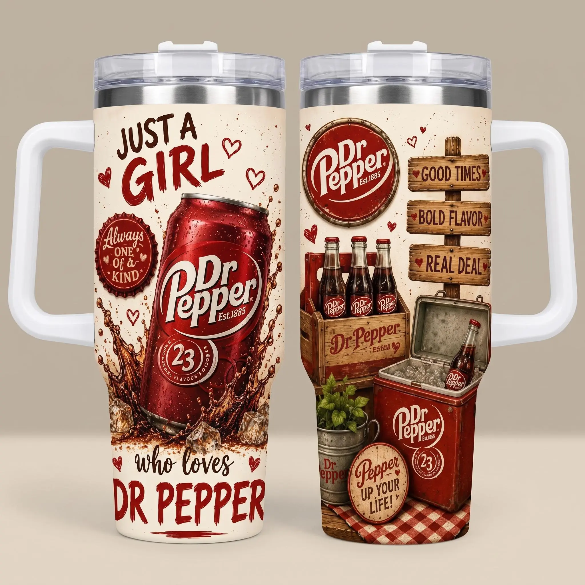 40oz Dr Pepper 141st Anniversary Tumbler, Vintage Classic Dr Pepper Soda Collector Cup, Rare Limited Edition 1885-2026 Commemorative Drinkware, Iconic 23 Flavors Retro Graphic Thermal Tumbler