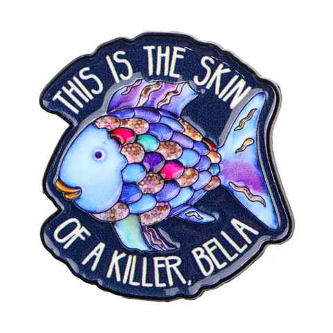 Cute Fish Cartoon Pin Badge with Vibrant Colorful Scales, Fun Collectible Zinc Alloy Brooch for Backpacks, Briefcases & Clothing Accessories