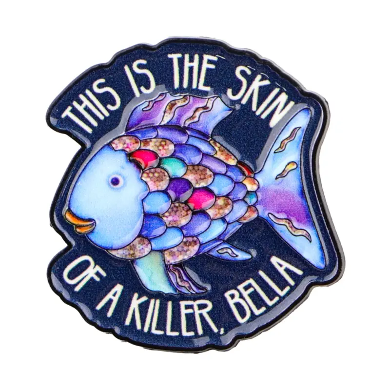 Cute Fish Cartoon Pin Badge with Vibrant Colorful Scales, Fun Collectible Zinc Alloy Brooch for Backpacks, Briefcases & Clothing Accessories