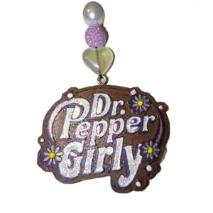 Dr Pepper Girly Car Freshie with Bird & Beads Design Authentic Dr Pepper Scent & decorative beads. Always Carry Your Favorite Soda Aroma long lasting non toxic