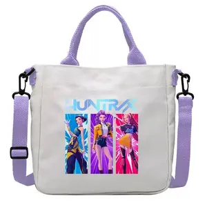 Cute Girl Group Cartoon Storage Bag, Fashion Single Shoulder Backpack, Multifunctional Portable Handbag, Student Commuter Crossbody Bag, Large Capacity, Fashionable Patterned Bag