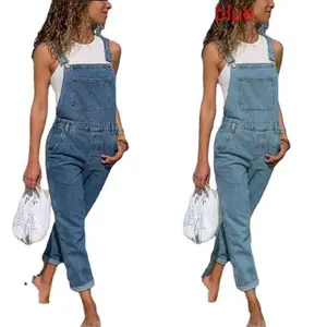 Women's Casual Stretch Adjustable Denim Bib Overalls Jeans Pants Jumpsuits