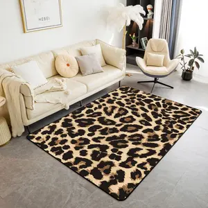 Leopard Print Living Room Rugs Area Rug Cheetah Accent Rug Set for Animal Print Indoor Floor Mat Non-Slip Safari Wildlife Non Slip Area Runner Rug