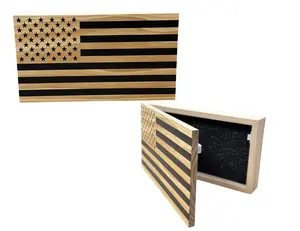 Opposite Inverted Flag (Black) Gun Safe - Wall Mounted Decorative Secure Gun Cabinet