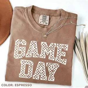 Comfort Colors Game Day TShirt, Vintage Football Shirt, Cute Preppy Football Tee, Mom Gift, Women's Casual Top, Short Sleeve Tee