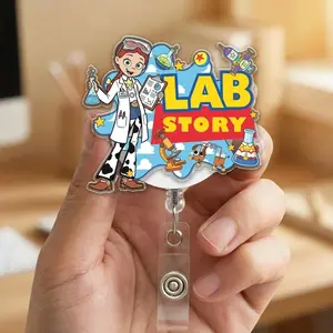 Lab Week 2026 Badge Reel, MLT & Phlebotomist Retractable ID Holder, Science Gift for Lab Tech J51