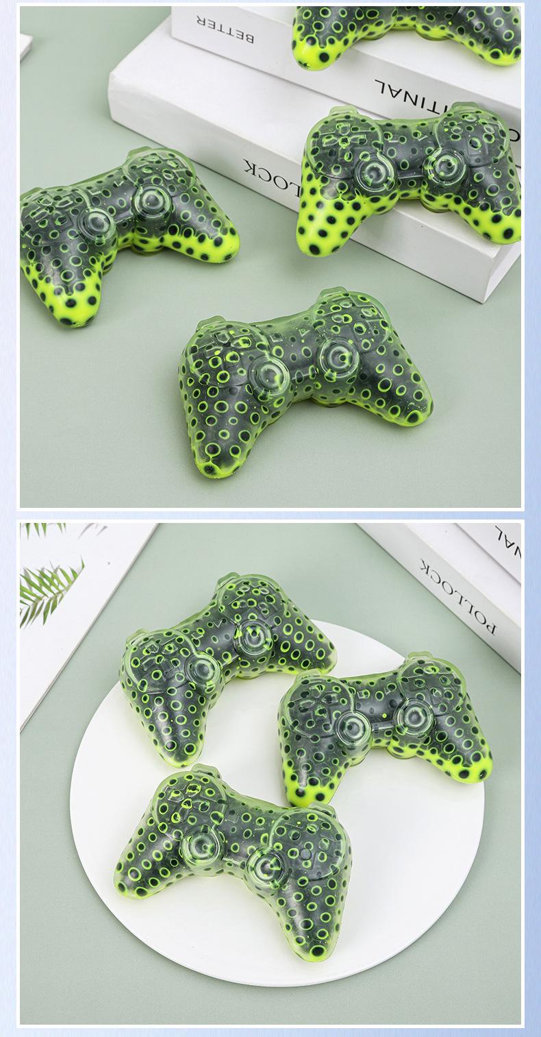 Green Gamepad Squishy Fidget Toy, Novelty Bubble Bead Stress Ball, Sensory Squeeze Toy for Anxiety Relief, Cool Gaming Controller Toy for Kids, TikTok Trend Gift for Gamers, Desk Fidget Toy