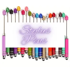 Beaded Stylus Pens for iPad, iPhone or Android phones. Pen attached on Stylus