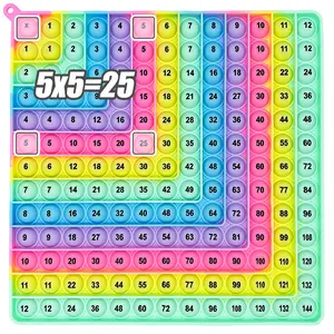 Multiplication Game Fidget Toy, Quick Push Bubble Math Learning Tool, Visual Learning Tools, Silicone Educational Toy for Kids' Mathematics Skills Improvement