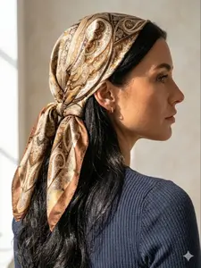 Women's Paisley Pattern Vintage Luxury Scarf Headscarf, Classic Outdoor Travel Accessory, Bohemian Style Gift for All Seasons