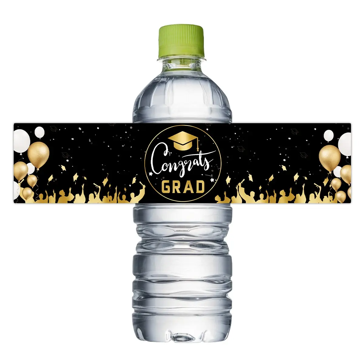10sheets/20pcs Congrats Grad Water Bottle Labels, Graduation Season Party Water Bottle Stickers, Graduation Celebration Water Bottle Wrapper Stickers, Grad Party Decoration, Sticky Labels, Self Adhesive Stickers, Decorative Labels