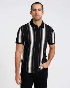 Express Vertical Striped Luxe Pique Polo