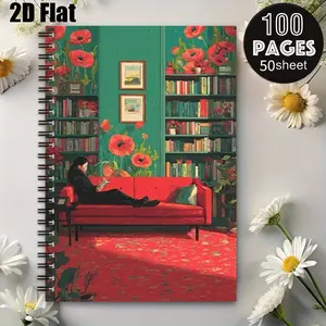 1 Spiral Coil Notebook 5.7x8.26 Inch, Premium Lined Pages, Durable Binding, Perfect for Camping Journal, Travel Diary, Outdoor Adventure Log, Ideal Gift for Nature Lovers, Great for Birthday, Thanksgiving, Christmas [2D] Flat