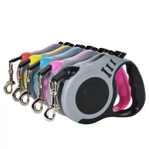 1 PC 3m Heavy Duty Automatic Retractable Dog Leash, Anti-Tangle Durable Nylon Pet Lead with One-Button Lock, Soft Handle Puppy Traction Rope for Small Dogs Cats Walking Hiking Travel