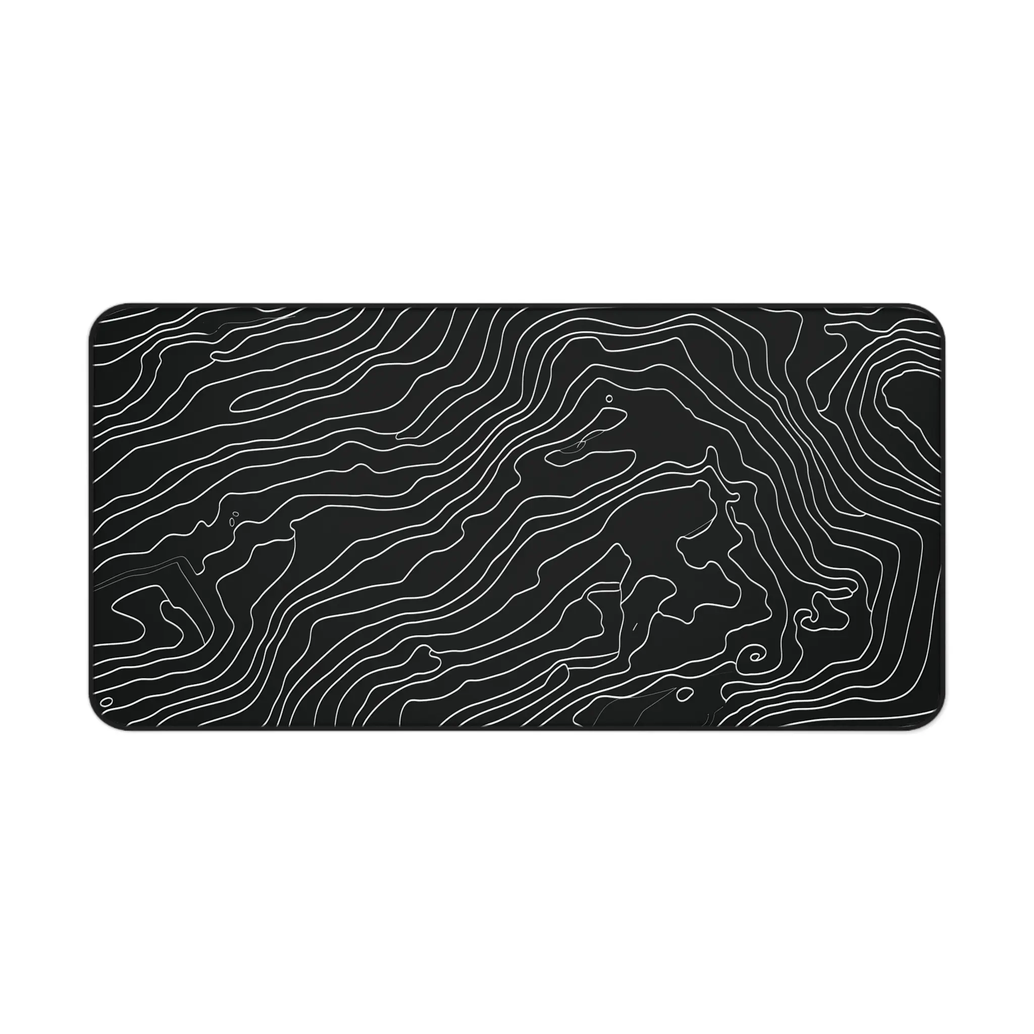 Minimalist Durable Topo Mousepad Black Non-slip Rubber Base Large Gaming Pad for Modern Workspaces