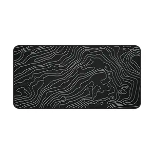 Minimalist Durable Topo Mousepad Black Non-slip Rubber Base Large Gaming Pad for Modern Workspaces