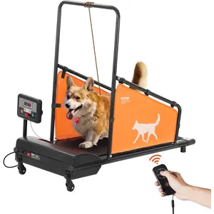 VEVOR Dog Treadmill for Small&Medium Dogs, Indoor Pet Running Machine Slat Mill to Keep Dogs Active & Fit, 360° Rotatable LED Display, 3 Adjustable Ramps, Low-Noise Design, Remote Control &Move Wheels