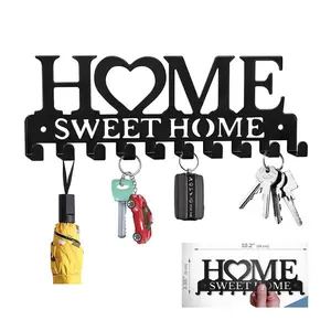 Home Wall Mounted Key Hook Rack, Wall Mount Design, Modern Style Metal Keychain Holder, Easy Install Coat Hooks, Home Organizer Hook for Entryway,Living room,Bedroom,Bathroom, Kitchen,Office,  Home Decor, Shelves