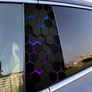 Honeycomb Pattern Car Sticker, Waterproof Durable Scratch Masking Self-adhesive Car Sticker, Vehicle Exterior Decorative Accessories