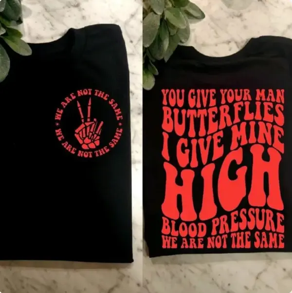 "We Are Not The Same" Sassy Skeleton Hand Short Sleeve T-Shirt, 100% Cotton, Retro Casual Summer Top
