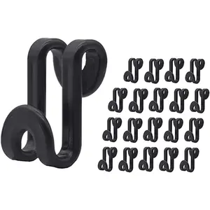 60 count Clothes Hanger Connector Hooks, for  Huggable Hangers, Wooden Hangers, Heavy Duty Space Saving for Closet (Black,60)