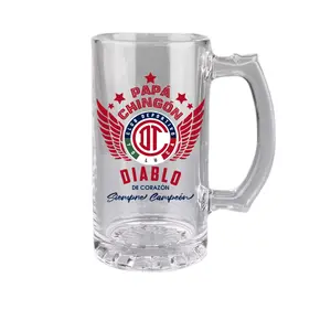 Toluca Glass Beer Mug 16 oz. Papá Chingón Diablo de Corazón Siempre Campeón