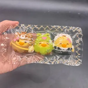 Pack of 3 chicks in costumes cute soft taba squishy