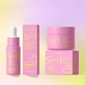 5 In 1 Glowing Serum and Cream Skincare Kit with Vitamin C Deep Hydration and Even Skin Tone Brightening Face Care for Healthy Radiant Skin