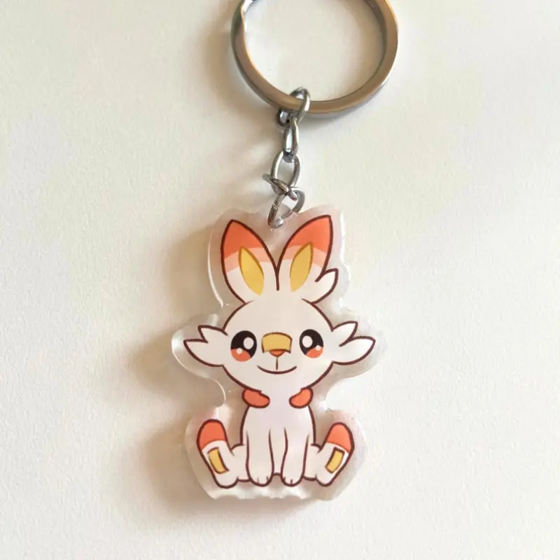Smiling Bunny Acrylic Keychain｜Clear Acrylic Keychains 2"｜Epoxy Double Sided Charm