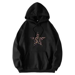 180g[100%cotton]Holafish Trendy Queen Wild Leopard Pattern Oversized Hoodies Fleece Sweatshirts Fall Fashion 2025 Pullover Sweaters Winter Clothes