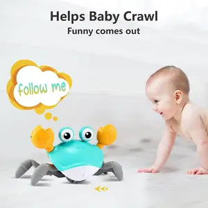 Control Future Crawling Crab Baby Toy for Tummy Time Musical Light Up Sensory Ideal for Infants 3-6 6-12 9-12 Months & Toddlers 12-18 Months Promotes Music Development Early Learning Perfect 1st Birthday Gift for Boys