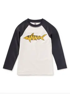 Tea Collection Long Sleeve Graphic Rash Guard Chalk