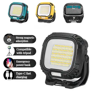 Upgraded multifunctional work light with 180 degree rotation and strong magnetic tape buckle COB work light Type-C Portable handheld charging device LED Strong light long endurance outdoor emergency light camping light