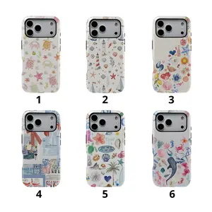Coastal Sea Turtle Phone Case Cute Ocean Summer Phone Case Aesthetic Beach Shell Starfish Cover Y1406 | Phone Case Compatible with iPhone 17 16 15 14 13 12 11 pro pro max & Samsung S25 S24 S23 S22 S21 Durable Protection Dual Layer Design Glossy