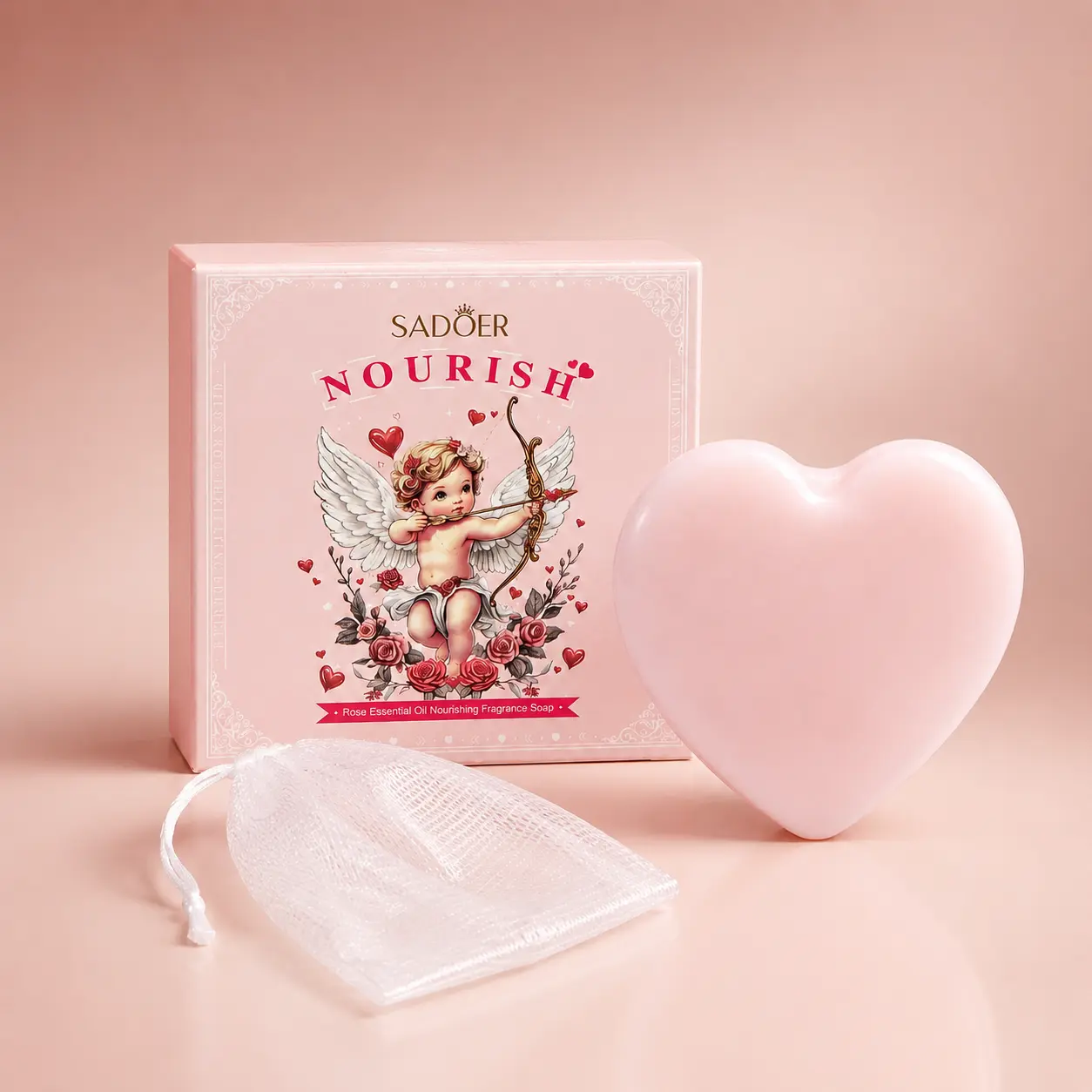 Rose Essential Oil Soap, Natural & Organic Handmade Comfort Soap for Body & Face, Cleaning Nourishing Soap for Daily Use, Body Wash Soap, Cute Gift
