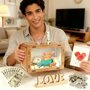 Transparent Savings Bank, Cute Seahorse Print, Financial Planning, Visible Money Box, Perfect Gift for Birthday, Day, Easter, Anniversary