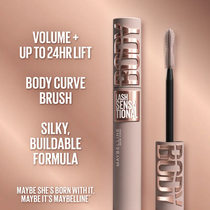 Lash Sensational Body Mascara, Silky Buildable Formula, 24HR Lift, Maybelline New York 4