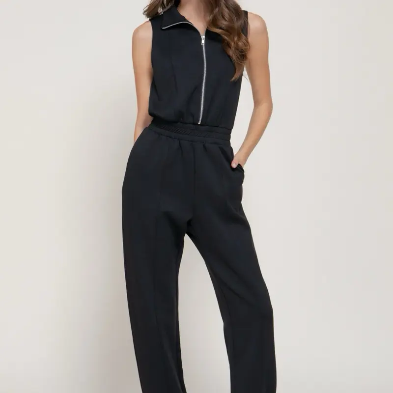 BLACK BUTTERSOFT MODAL JUMPSUIT